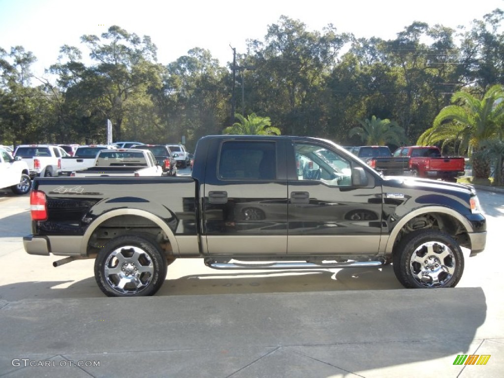 2005 F150 Lariat SuperCrew 4x4 - Black / Tan photo #4