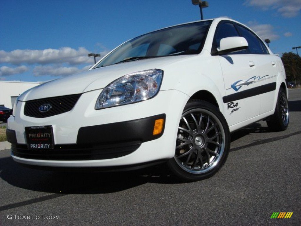 Clear White 2009 Kia Rio LX Sedan Exterior Photo #57228424