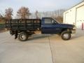 2002 Patriot Blue Metallic Dodge Ram 3500 SLT Regular Cab Dually Stake Truck  photo #2