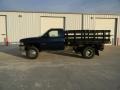2002 Patriot Blue Metallic Dodge Ram 3500 SLT Regular Cab Dually Stake Truck  photo #3