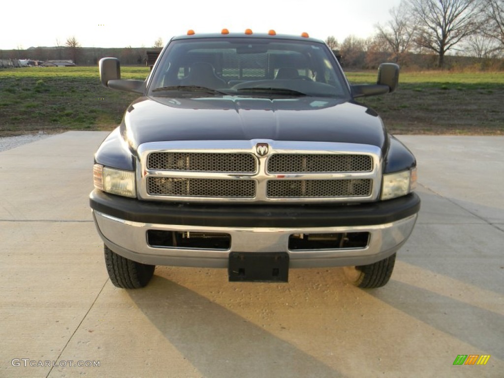 2002 Ram 3500 SLT Regular Cab Dually Stake Truck - Patriot Blue Metallic / Agate photo #9