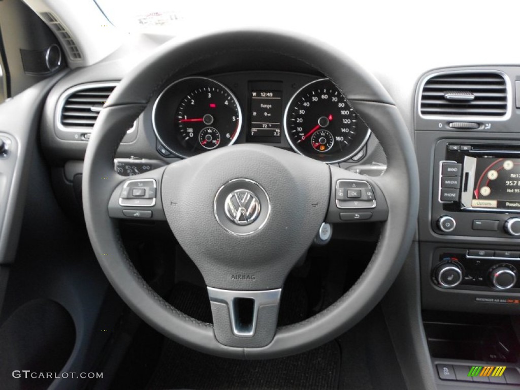 2012 Volkswagen Golf 2 Door TDI Titan Black Steering Wheel Photo #57233270