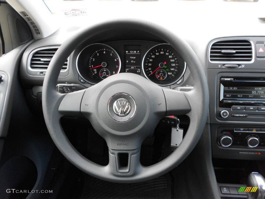 2012 Volkswagen Golf 2 Door Titan Black Steering Wheel Photo #57233501