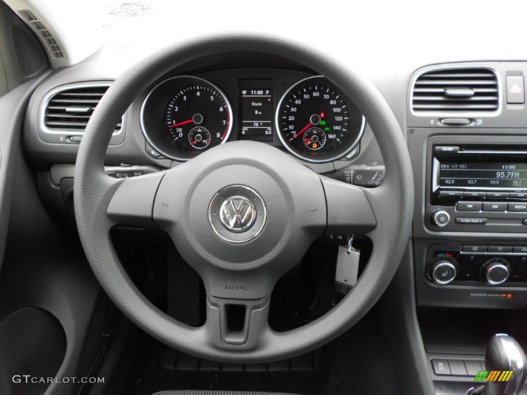 2012 Volkswagen Golf 4 Door Titan Black Steering Wheel Photo #57233690