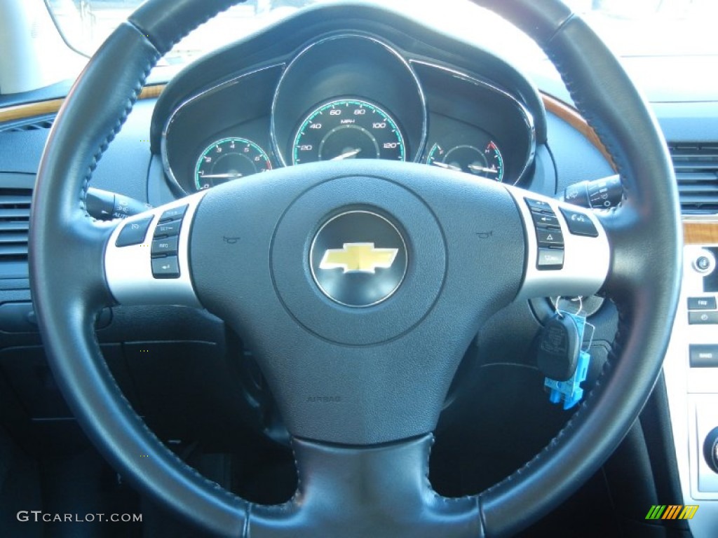 2011 Chevrolet Malibu LT Ebony Steering Wheel Photo #57233771