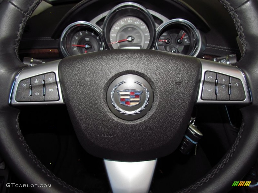 2008 Cadillac CTS Sedan Ebony Steering Wheel Photo #57235228