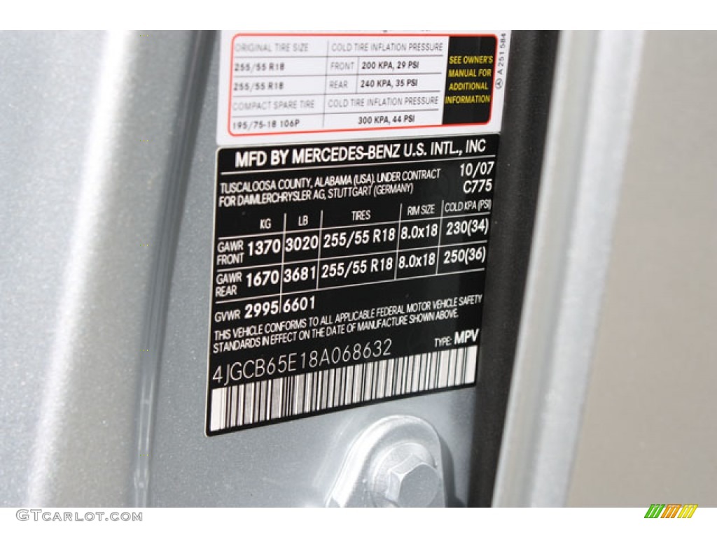2008 R Color Code C775 for Iridium Silver Metallic Photo #57237767
