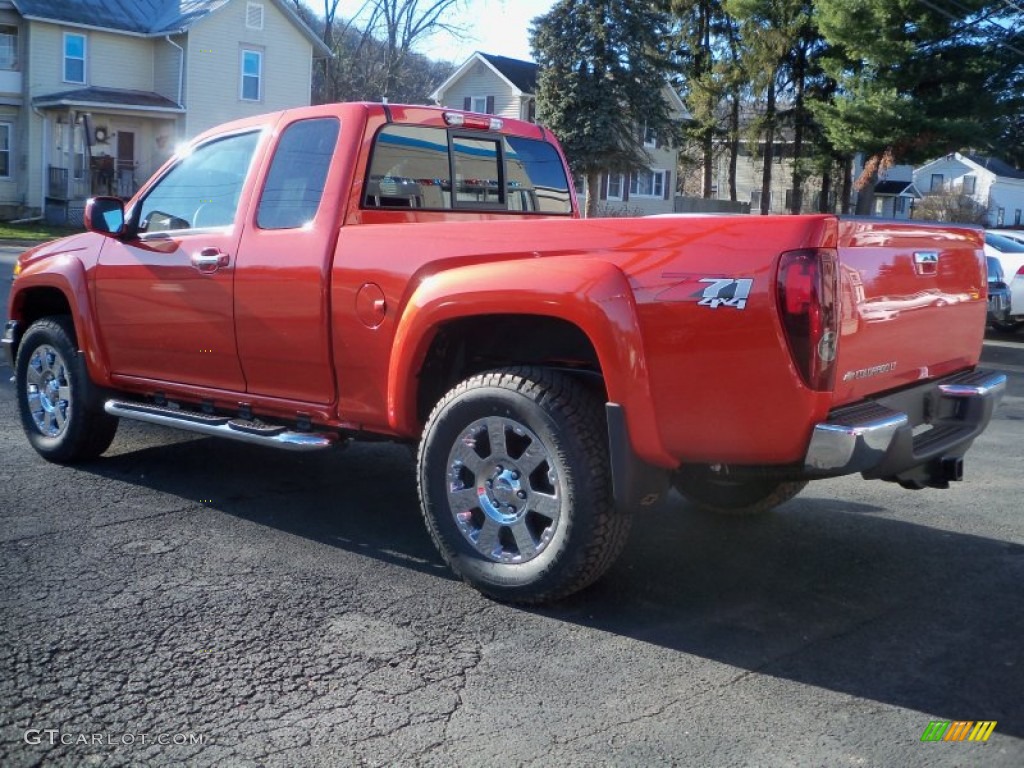 Inferno Orange Metallic 2012 Chevrolet Colorado LT Extended Cab 4x4 Exterior Photo #57240353