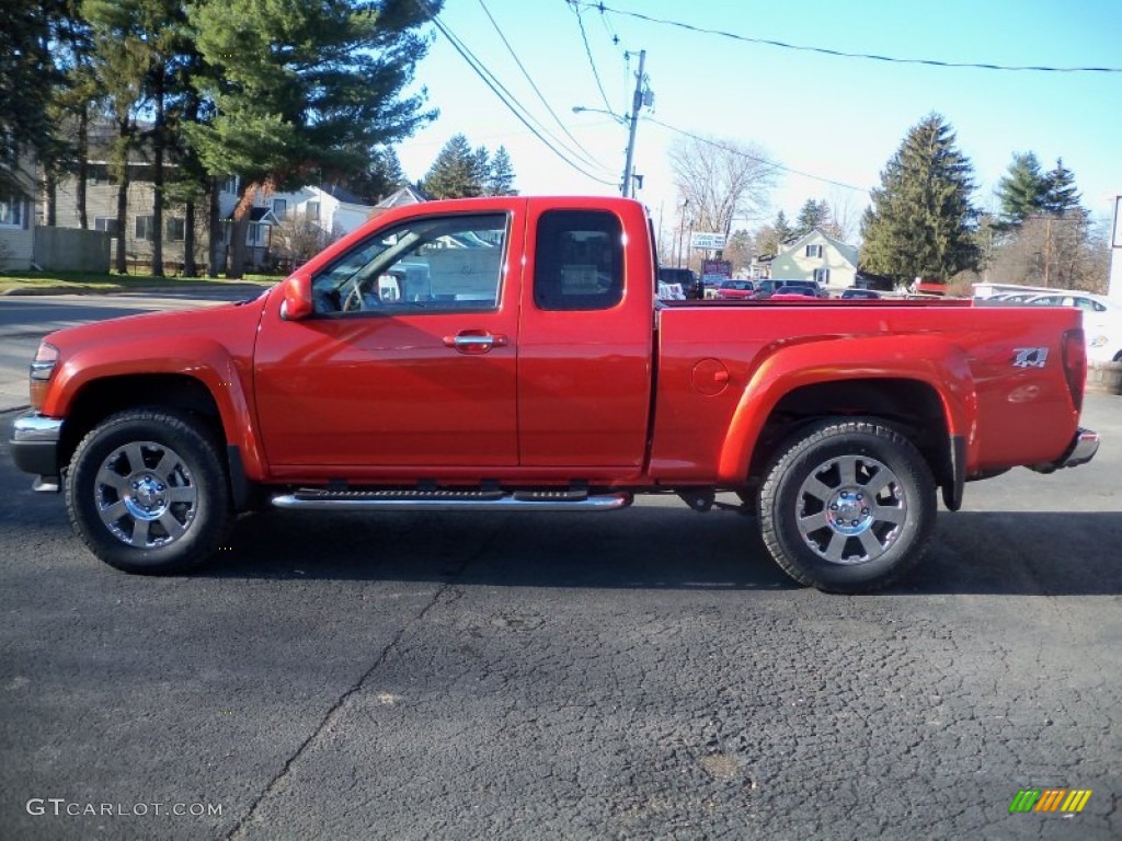Inferno Orange Metallic 2012 Chevrolet Colorado LT Extended Cab 4x4 Exterior Photo #57240362