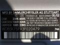 744: Brilliant Silver Metallic 2003 Mercedes-Benz SL 500 Roadster Color Code