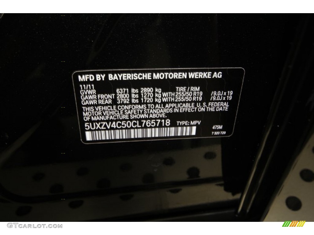 2012 X5 xDrive35i Premium - Black Sapphire Metallic / Black photo #8