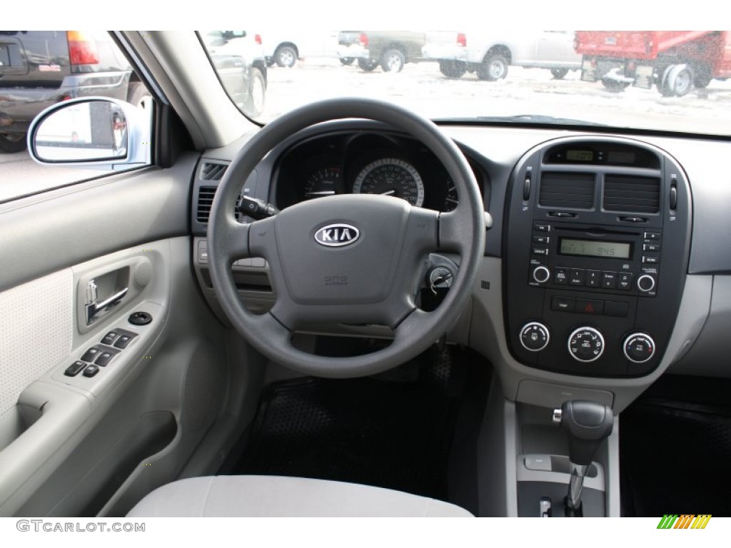 2007 Spectra EX Sedan - Ice Blue / Gray photo #7