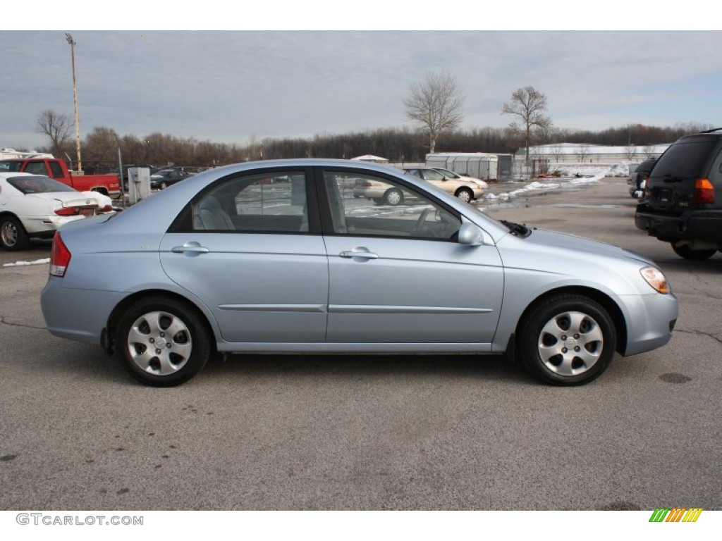 2007 Spectra EX Sedan - Ice Blue / Gray photo #11