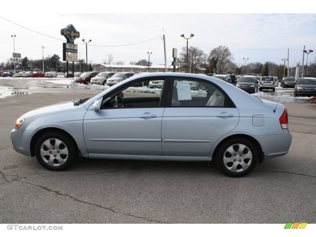 2007 Spectra EX Sedan - Ice Blue / Gray photo #12