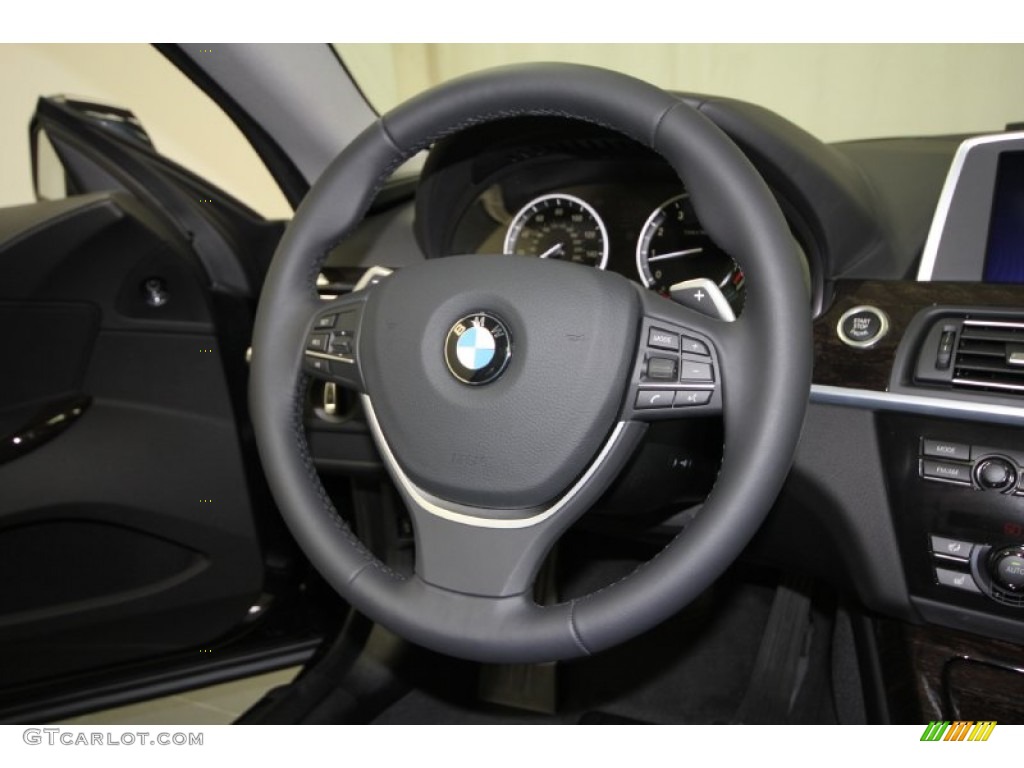 2012 BMW 6 Series 650i Coupe Black Nappa Leather Steering Wheel Photo #57244085