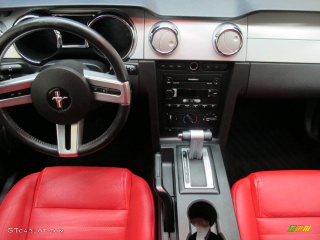 2005 Mustang GT Premium Coupe - Black / Red Leather photo #25