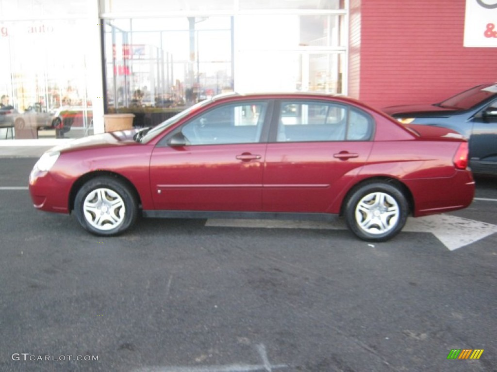 2007 Malibu LS Sedan - Sport Red Metallic / Titanium Gray photo #2