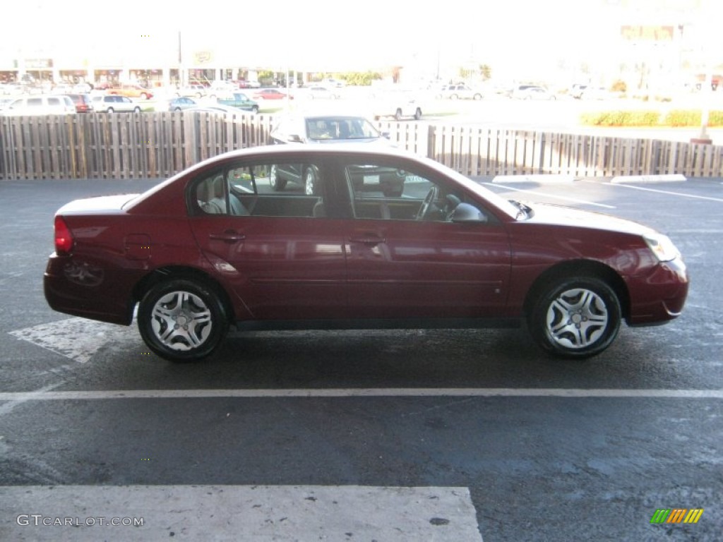 2007 Malibu LS Sedan - Sport Red Metallic / Titanium Gray photo #5