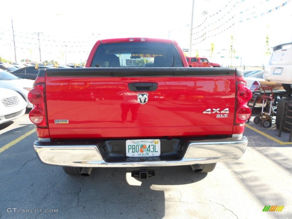 2007 Ram 1500 SLT Quad Cab 4x4 - Flame Red / Medium Slate Gray photo #8