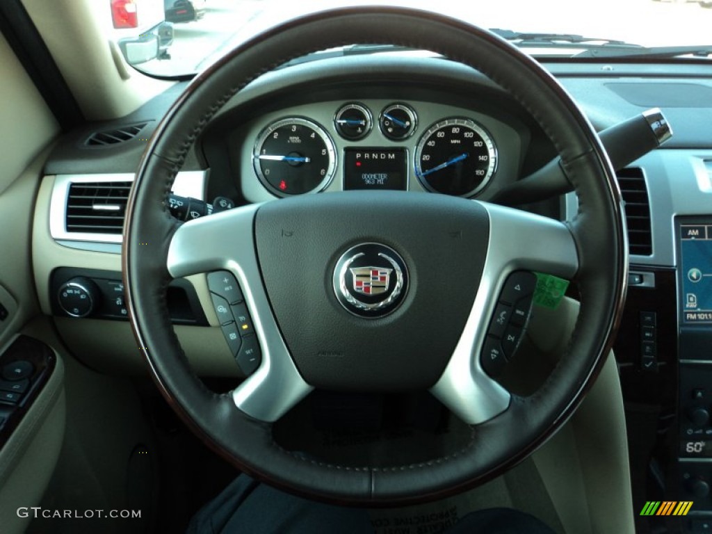 2011 Cadillac Escalade ESV Premium Cashmere/Cocoa Steering Wheel Photo #57254696