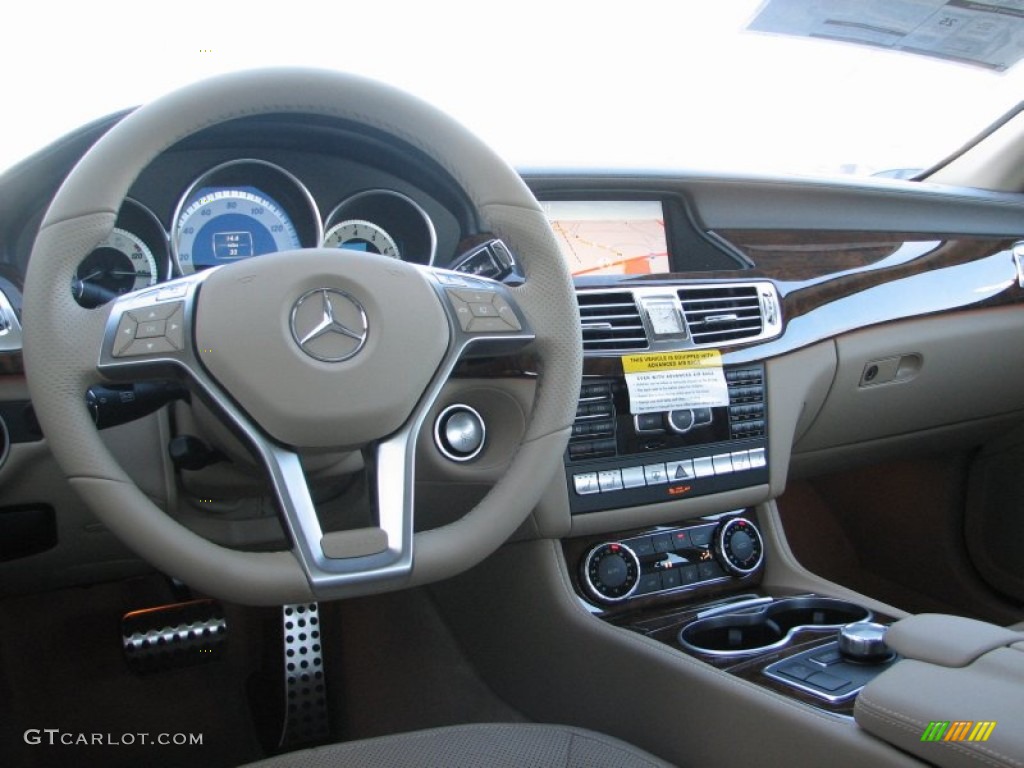 2012 Mercedes-Benz CLS 550 4Matic Coupe Almond/Mocha Dashboard Photo #57261242