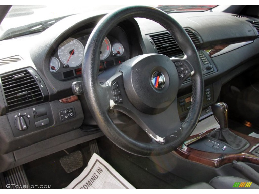 2005 BMW X5 4.8is Black Steering Wheel Photo #57262628