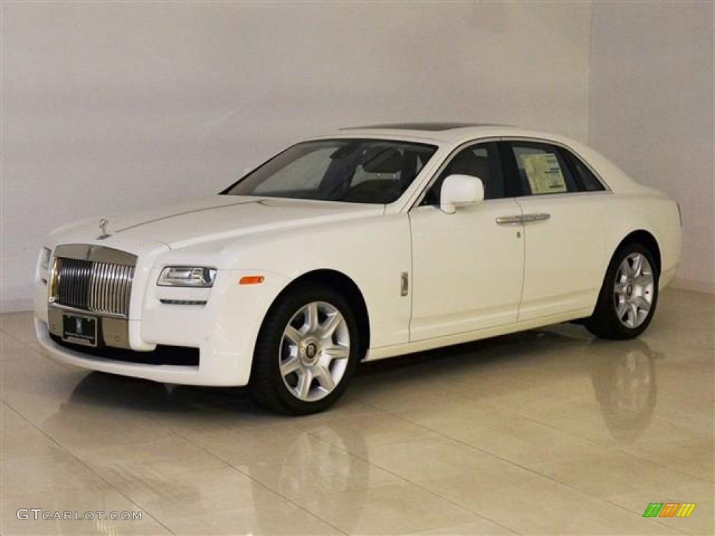English White 2011 Rolls-Royce Ghost Standard Ghost Model Exterior Photo #57264443