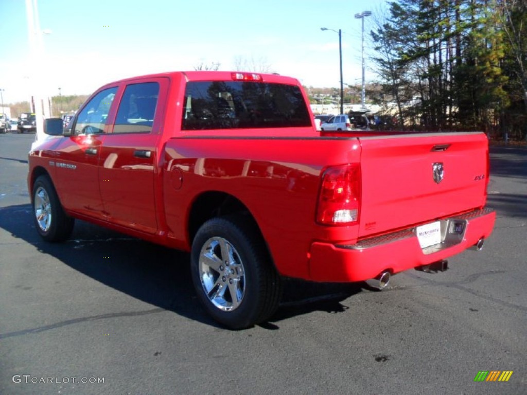 2012 Ram 1500 Express Crew Cab 4x4 - Flame Red / Dark Slate Gray/Medium Graystone photo #2