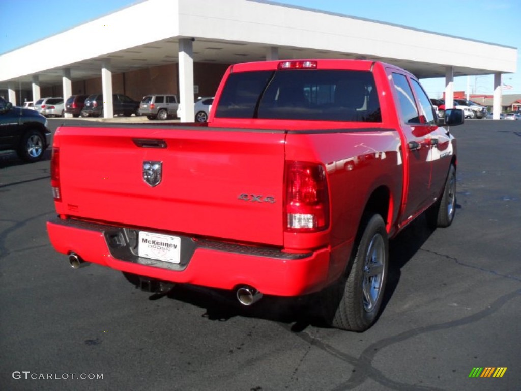 2012 Ram 1500 Express Crew Cab 4x4 - Flame Red / Dark Slate Gray/Medium Graystone photo #3