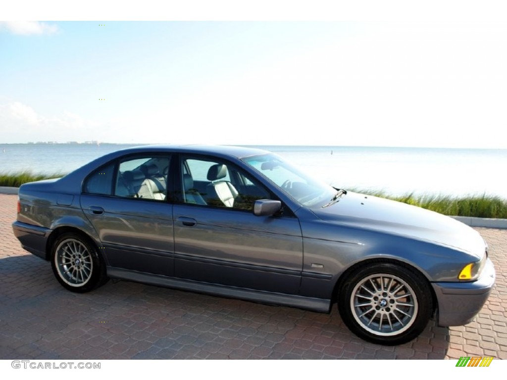 2002 5 Series 540i Sedan - Steel Blue Metallic / Black photo #2