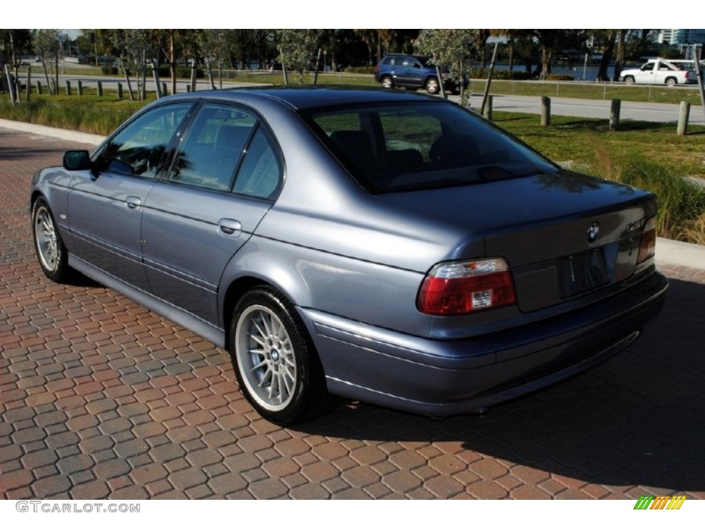 2002 5 Series 540i Sedan - Steel Blue Metallic / Black photo #7