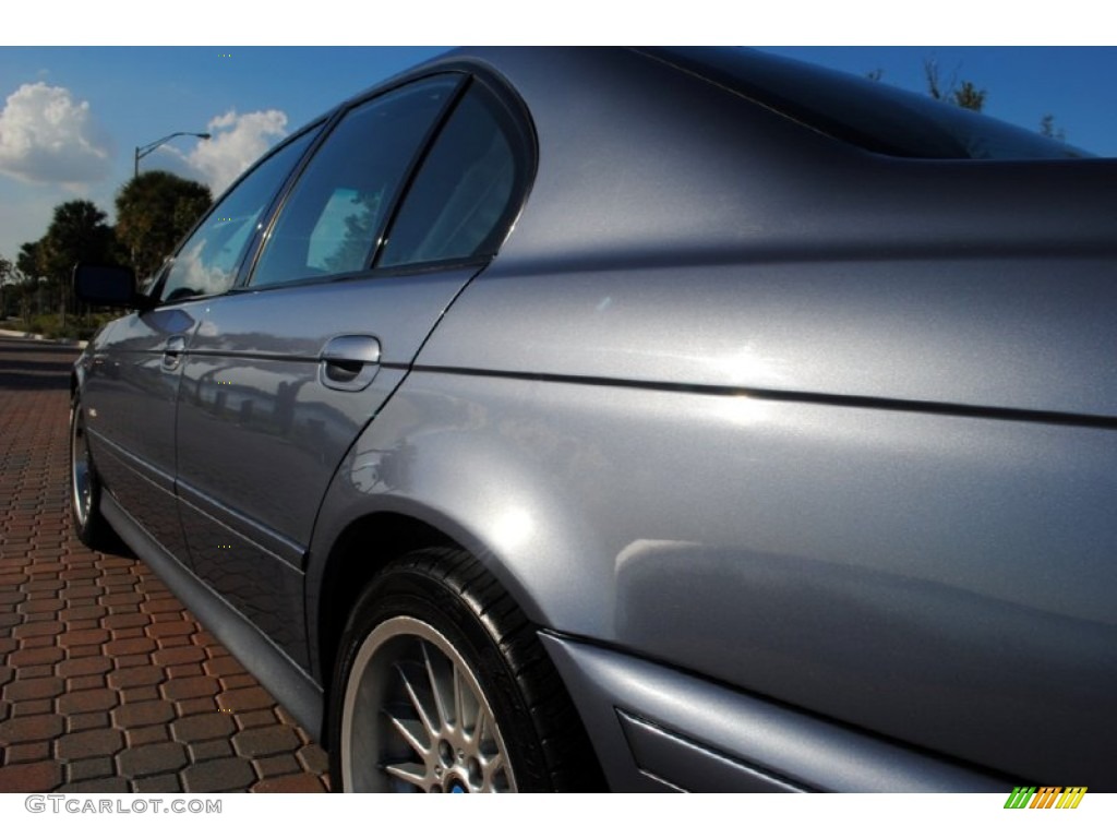 2002 5 Series 540i Sedan - Steel Blue Metallic / Black photo #14