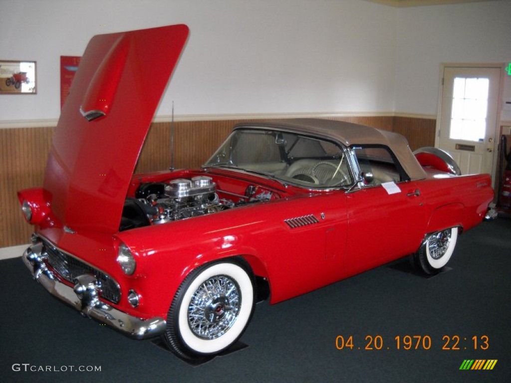 1956 Thunderbird Roadster - Fiesta Red / Tan/White photo #2
