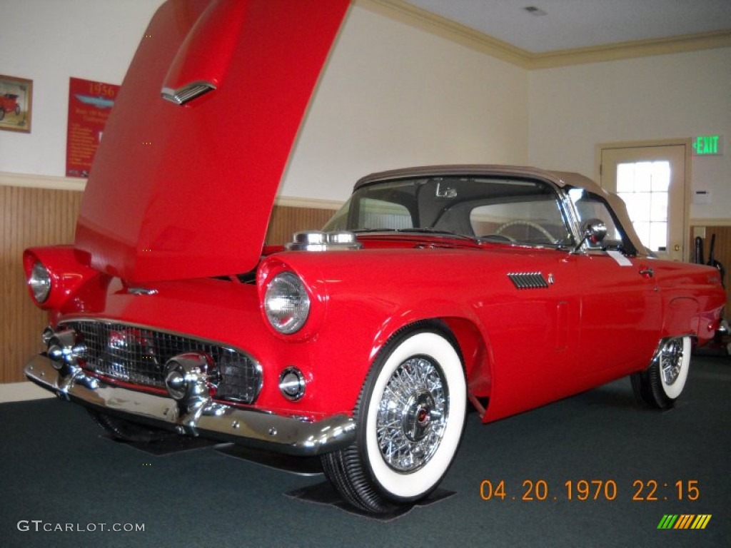 1956 Thunderbird Roadster - Fiesta Red / Tan/White photo #11