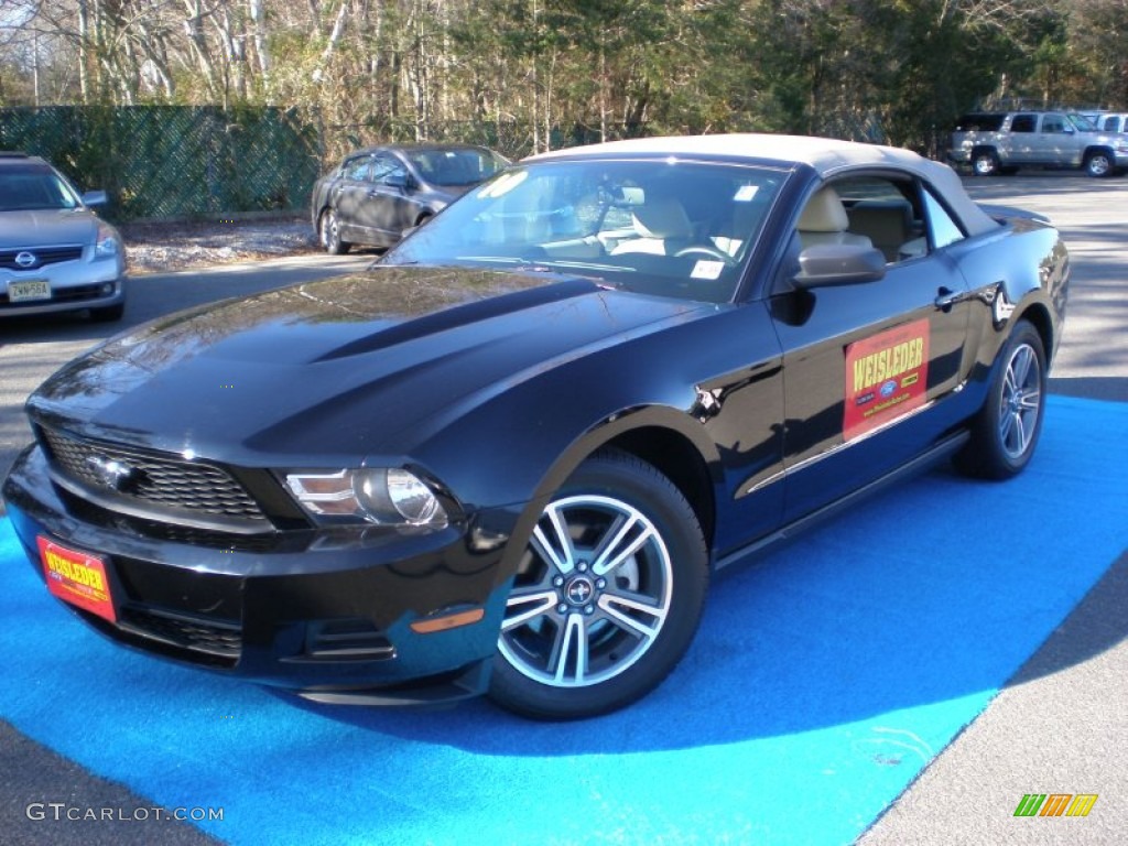2010 Mustang V6 Premium Convertible - Black / Stone photo #1