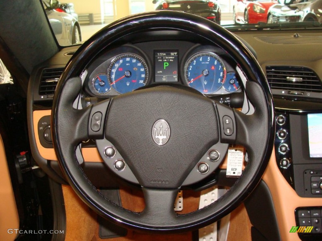2012 Maserati GranTurismo S Automatic Cuoio Steering Wheel Photo #57273822