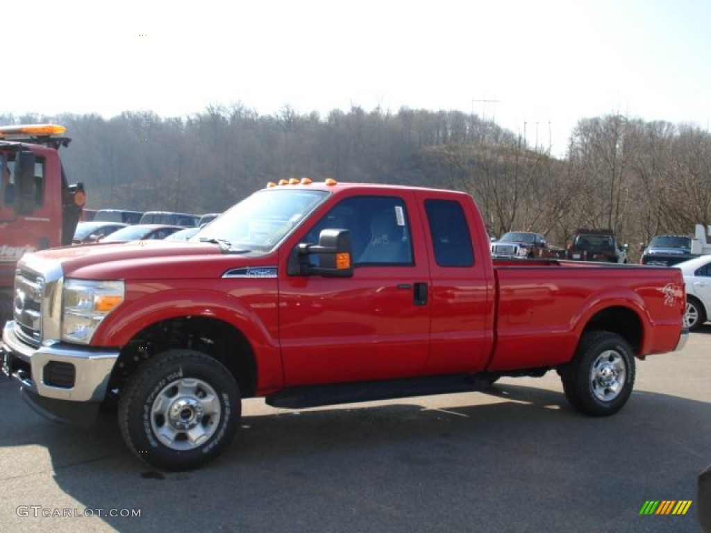 2012 F350 Super Duty XLT SuperCab 4x4 - Vermillion Red / Steel photo #5