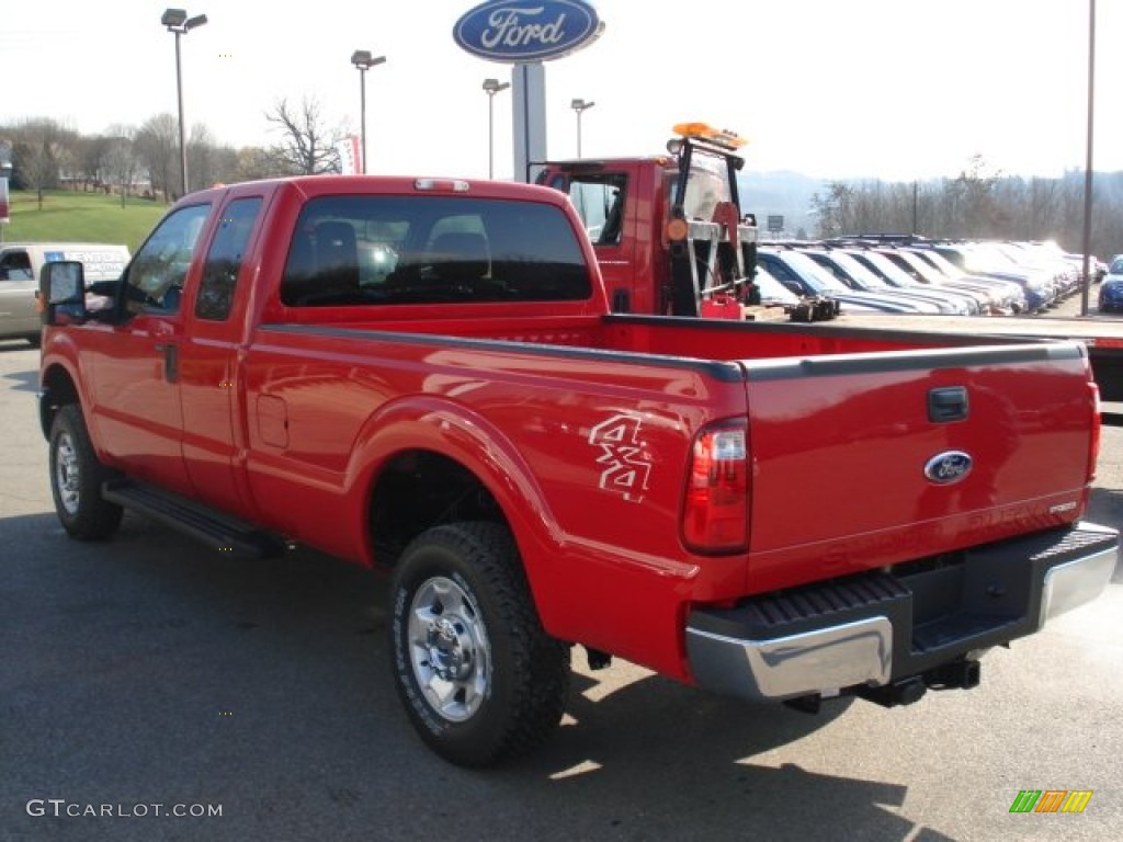 2012 F350 Super Duty XLT SuperCab 4x4 - Vermillion Red / Steel photo #6