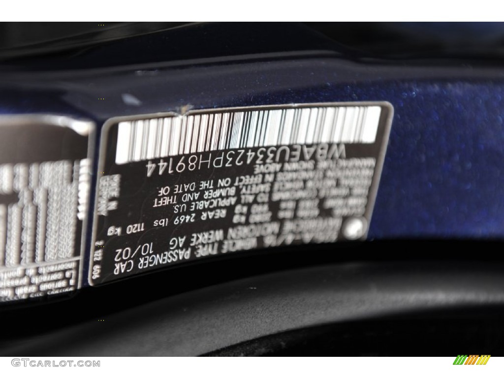 2003 3 Series 325xi Sedan - Orient Blue Metallic / Black photo #7
