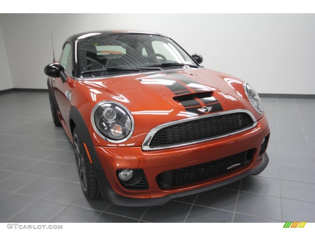 2012 Cooper John Cooper Works Coupe - Spice Orange Metallic / Carbon Black photo #2