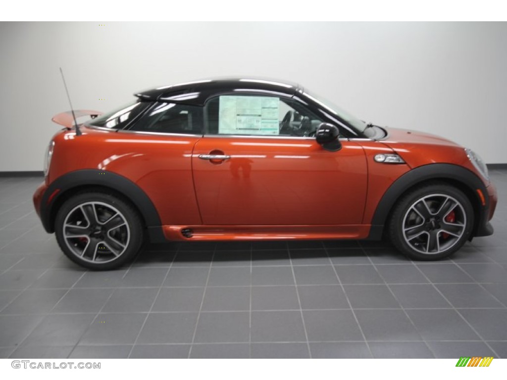 2012 Cooper John Cooper Works Coupe - Spice Orange Metallic / Carbon Black photo #3