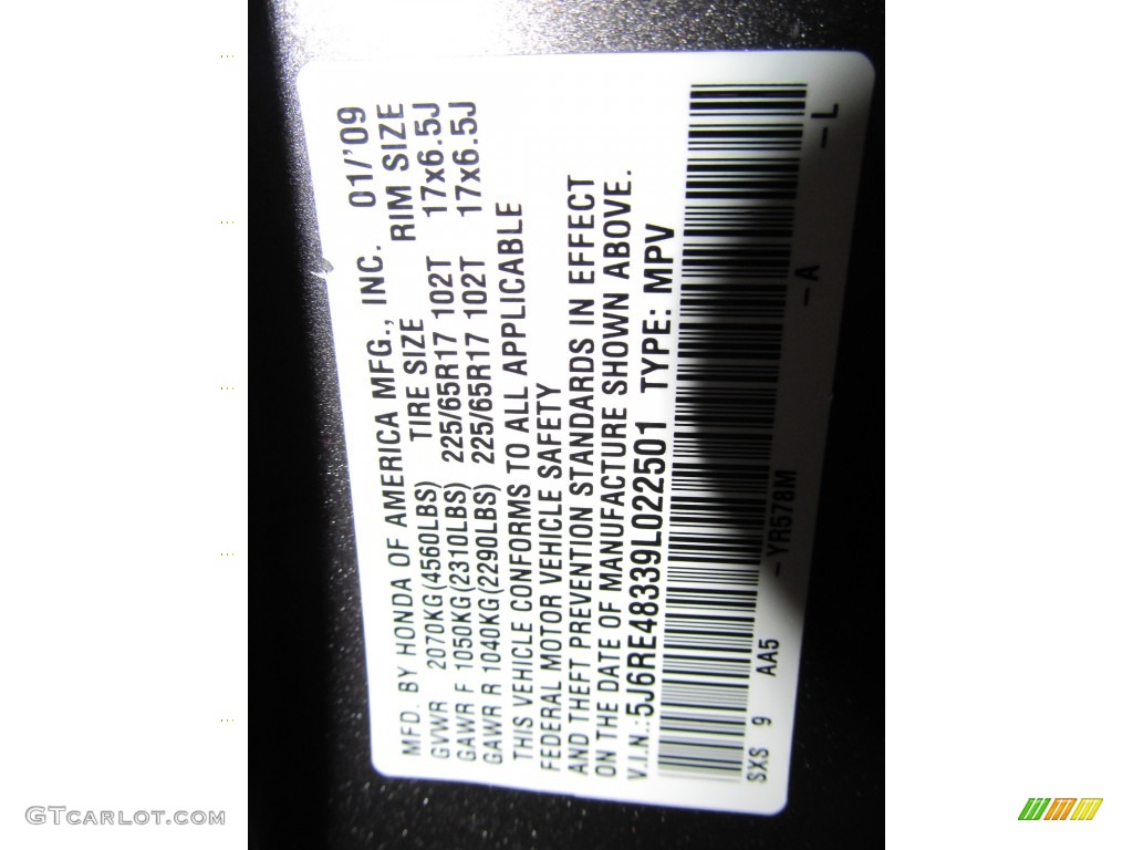 2009 CR-V LX 4WD - Urban Titanium Metallic / Black photo #25
