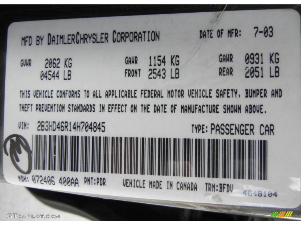 2004 Intrepid SE - Graphite Metallic / Dark Slate Gray photo #27