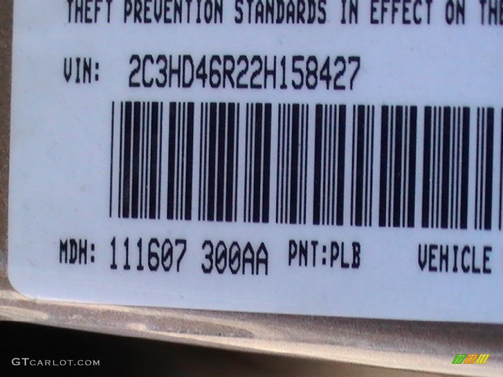 2002 Concorde Color Code PLB for Cinnamon Glaze Metallic Photo #57278253