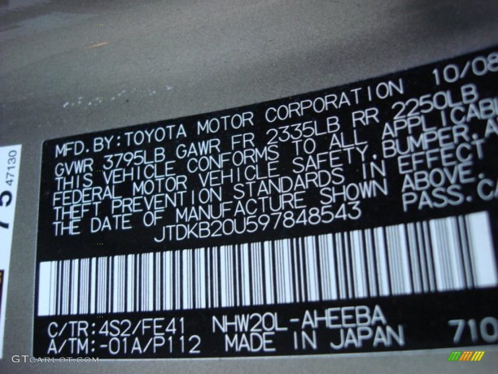 2009 Prius Color Code 4S2 for Driftwood Pearl Photo #57279729