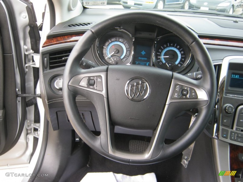 2011 Buick LaCrosse CXL Ebony Steering Wheel Photo #57282624