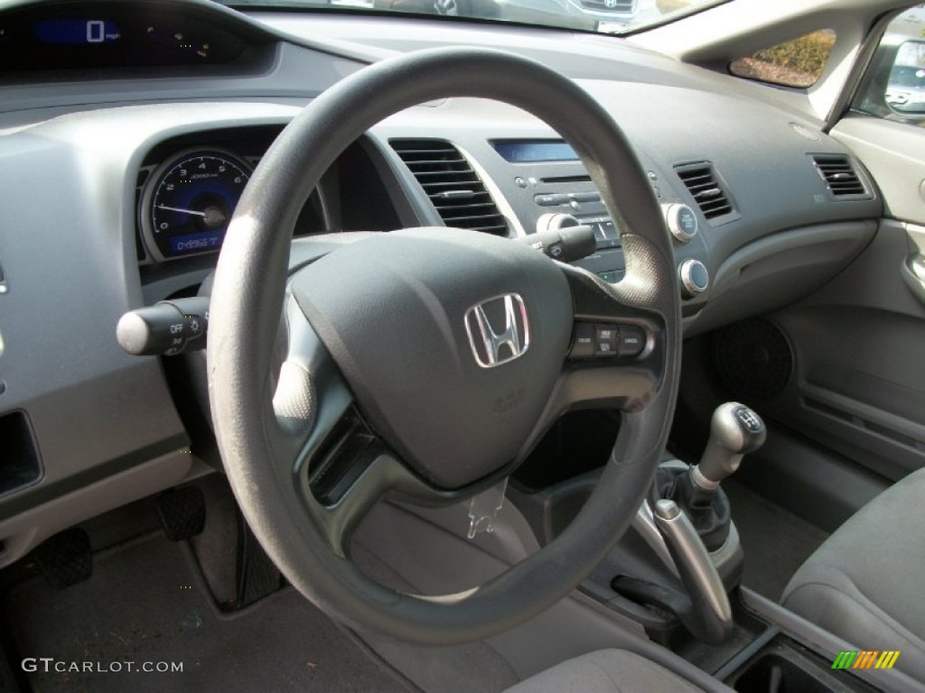 2006 Honda Civic LX Sedan Gray Steering Wheel Photo #57283262