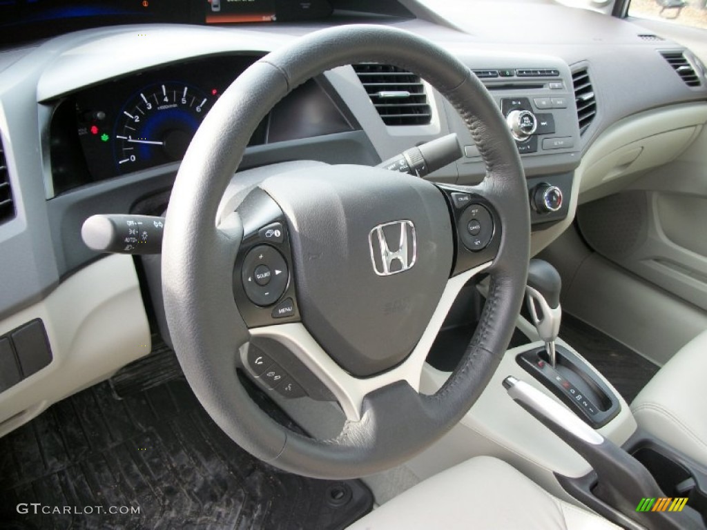 2012 Honda Civic EX-L Sedan Gray Steering Wheel Photo #57284178