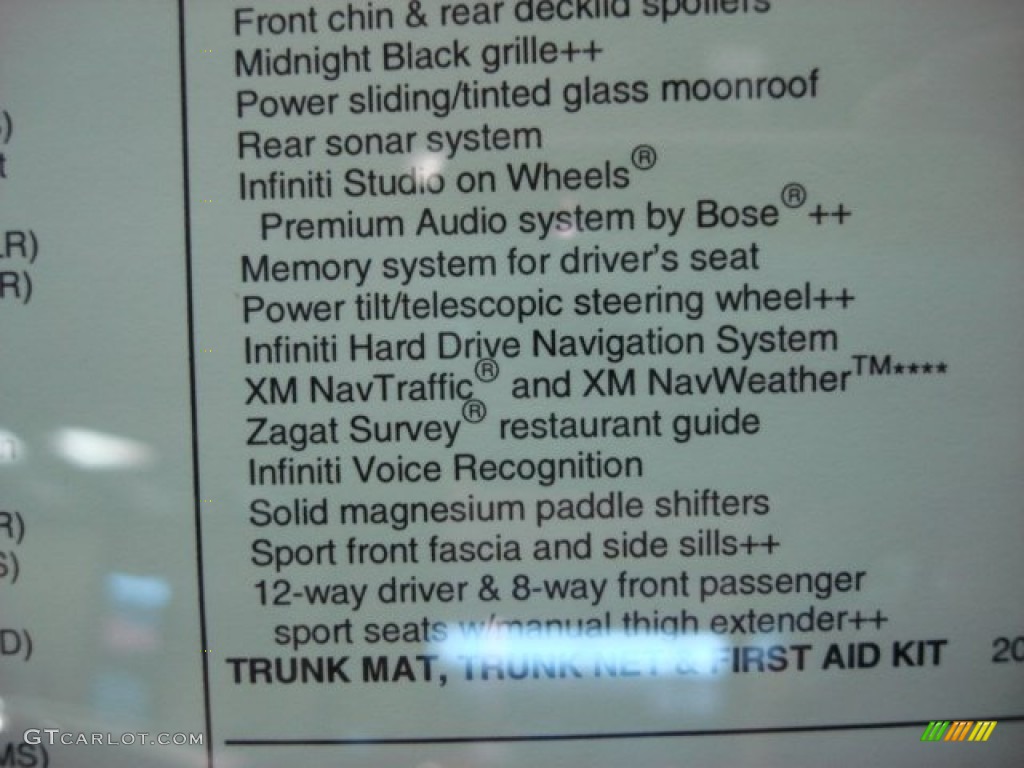 2012 Infiniti G 37 x S Sport AWD Sedan Window Sticker Photo #57287850