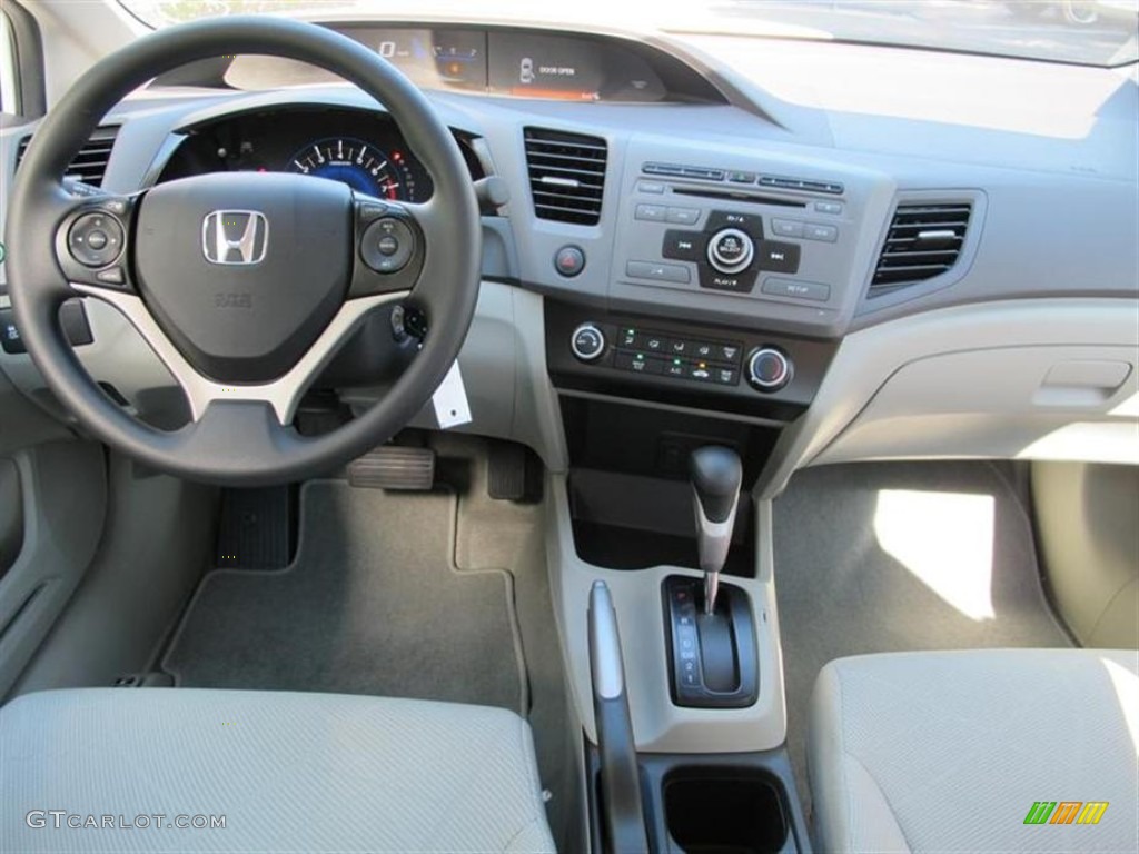 2012 Honda Civic HF Sedan Stone Dashboard Photo #57289029